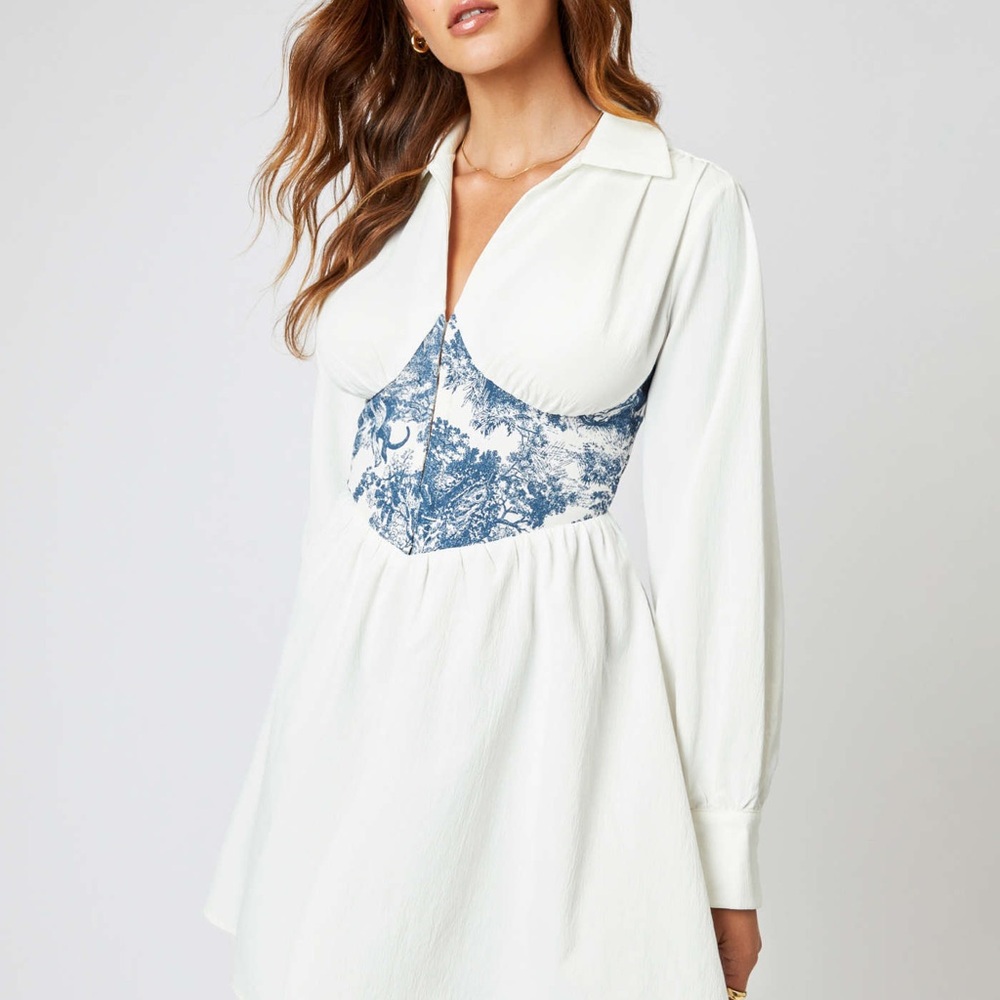 Cider White and Blue Dress